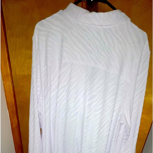 NWT’s Plus Size Foxcroft Long Sleeve buttoned Collar V-Neck Jersey Style Dress - Picture 2 of 4